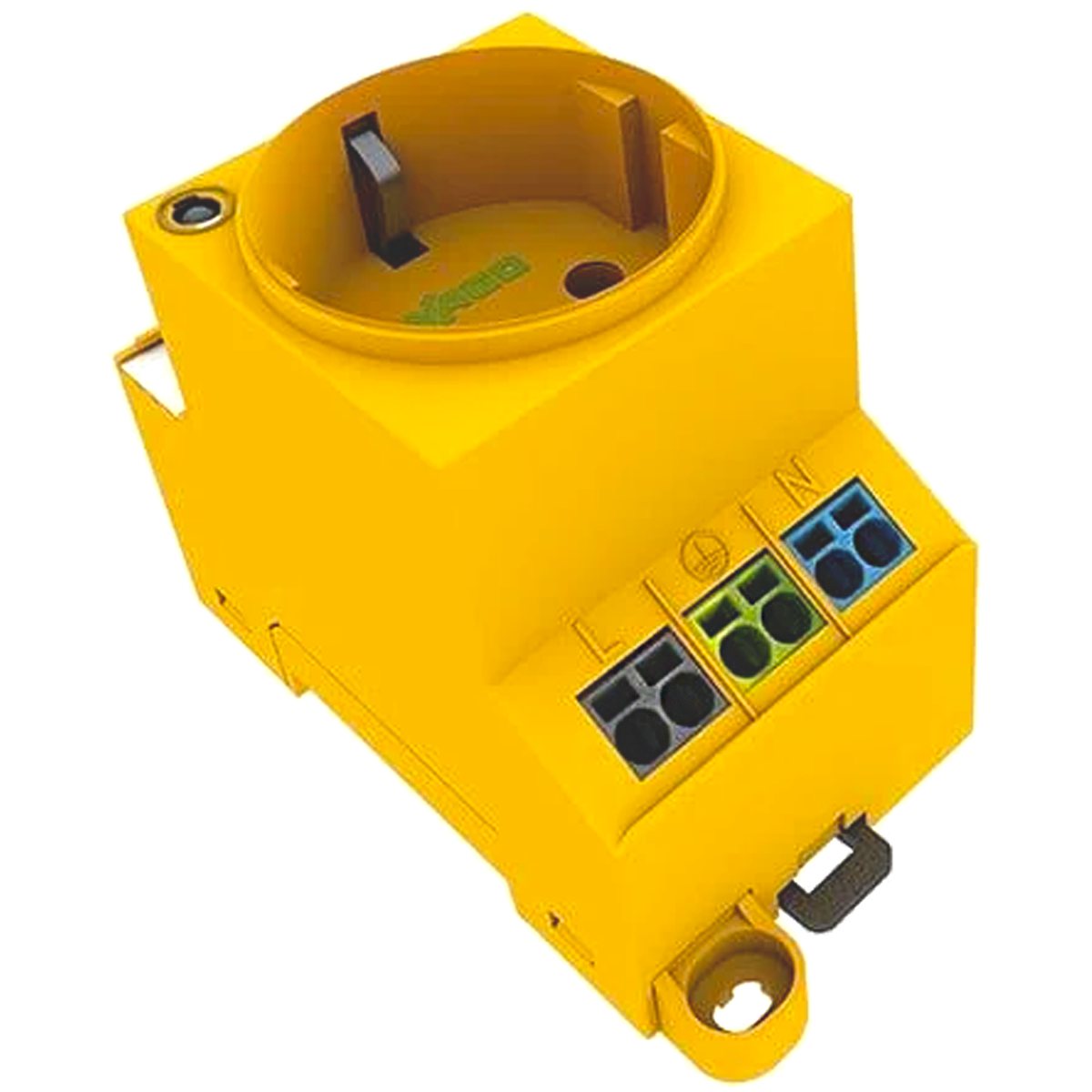 Priza pe sina DIN cu indicator de stare Led cu clema dubla push-in Wago 709-581, alba